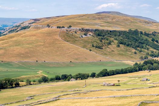 View of the countryside around the village of Conistone in the Yorkshire Dales National Park