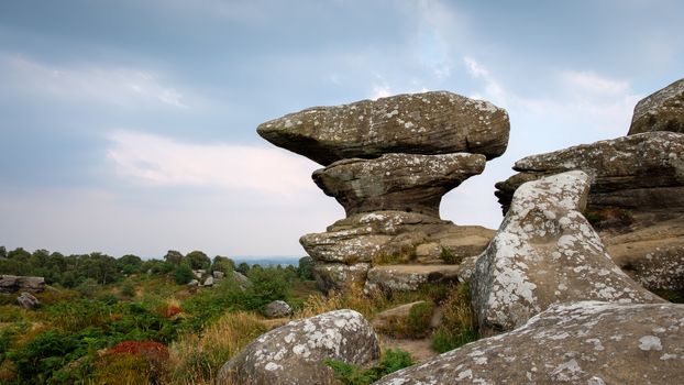 Scenic view of Brimham Rocks in Yorkshire Dales National Park