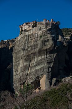 Varlaam Monastery in Meteora rocks, meaning "suspended into air" in Trikala, Greece