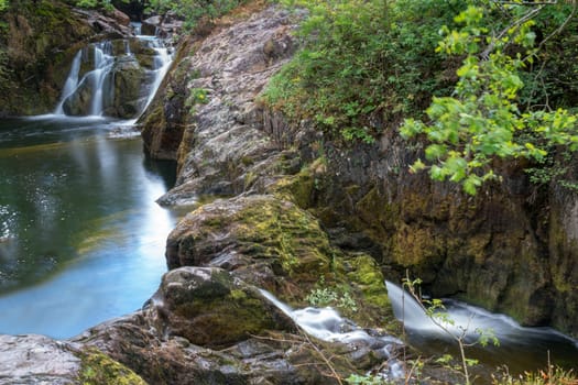 View of Beezley Falls on the River Doe near Ingleton in the Yorkshire Dales