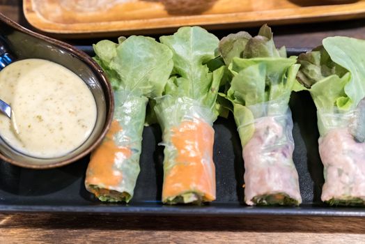 Salad rolls with dipping sauce