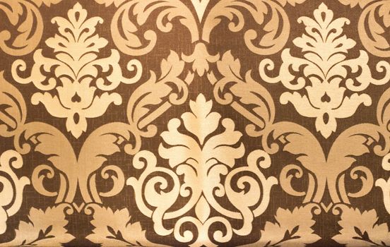 Oriental wallpaper pattern brown, golden, yellow background