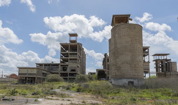 abandonned old industrial area on sardinia island 