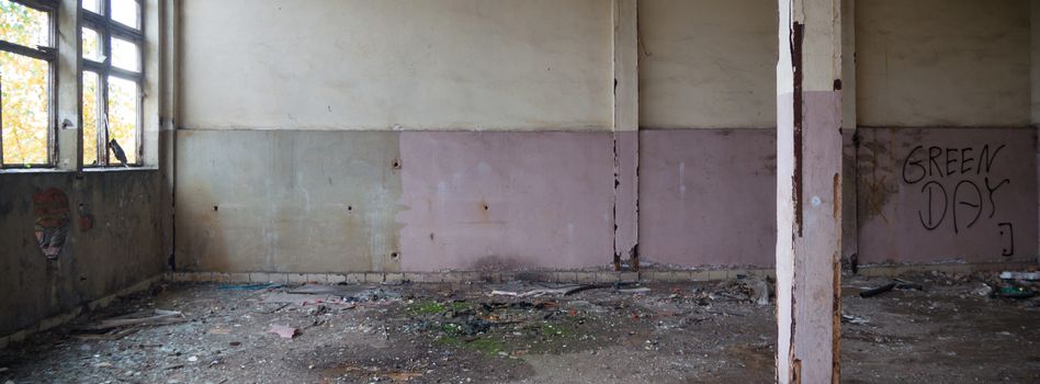 ruins of a very heavily polluted industrial factory, industrial series