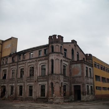 ruins of a very heavily polluted industrial factory, industrial series