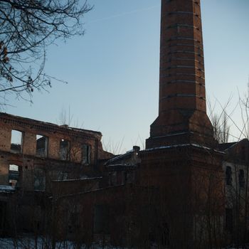 ruins of a very heavily polluted industrial factory, industrial series