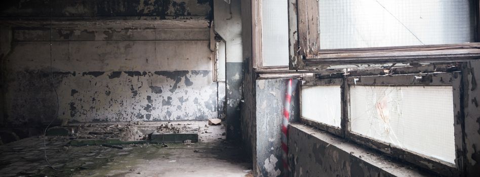 ruins of a very heavily polluted industrial factory, industrial series