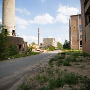 ruins of a very heavily polluted industrial factory, industrial series