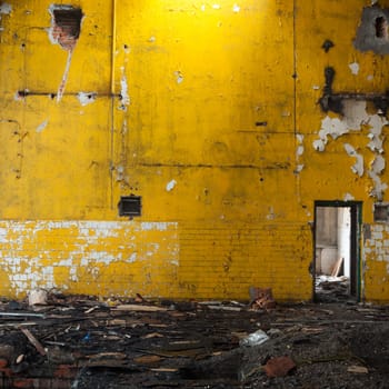 ruins of a very heavily polluted industrial factory, industrial series