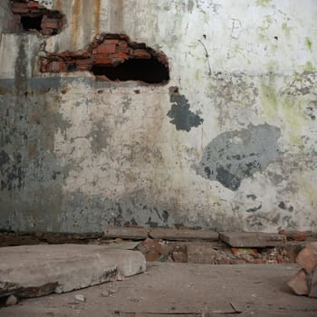 ruins of a very heavily polluted industrial factory, industrial series