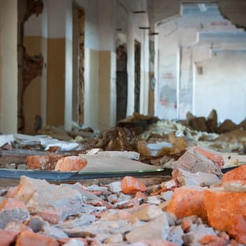 ruins of a very heavily polluted industrial factory, industrial series