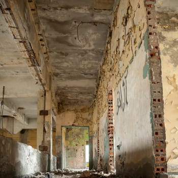 ruins of a very heavily polluted industrial factory, industrial series