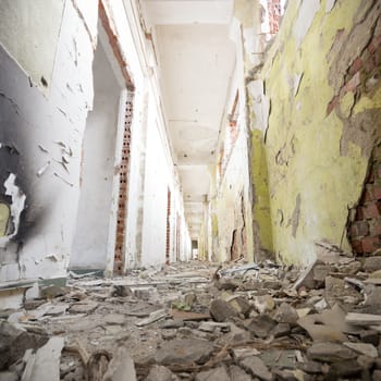 ruins of a very heavily polluted industrial factory, industrial series