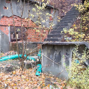 ruins of a very heavily polluted industrial factory, industrial series