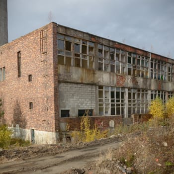ruins of a very heavily polluted industrial factory, industrial series