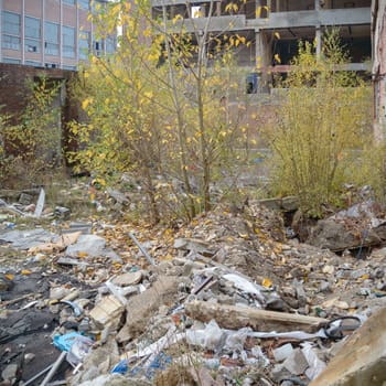 ruins of a very heavily polluted industrial factory, industrial series