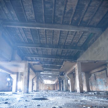 ruins of a very heavily polluted industrial factory, industrial series
