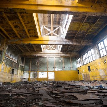ruins of a very heavily polluted industrial factory, industrial series