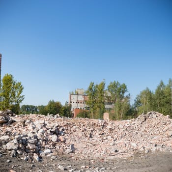 ruins of a very heavily polluted industrial factory, industrial series