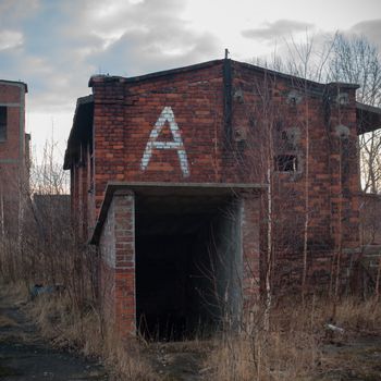 ruins of a very heavily polluted industrial factory, industrial series
