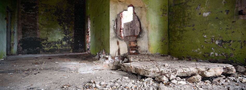 ruins of a very heavily polluted industrial factory, industrial series
