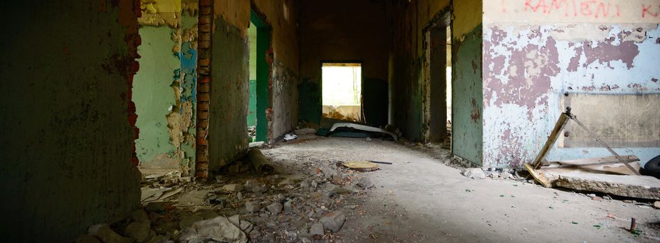 ruins of a very heavily polluted industrial factory, industrial series