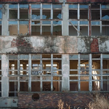 ruins of a very heavily polluted industrial factory, industrial series