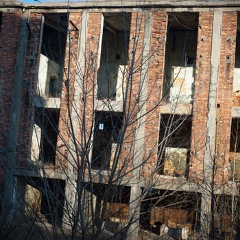 ruins of a very heavily polluted industrial factory, industrial series