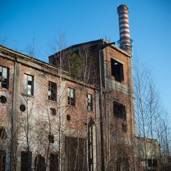 ruins of a very heavily polluted industrial factory, industrial series