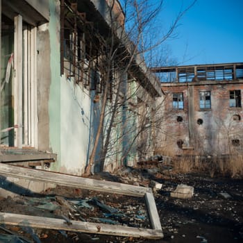 ruins of a very heavily polluted industrial factory, industrial series
