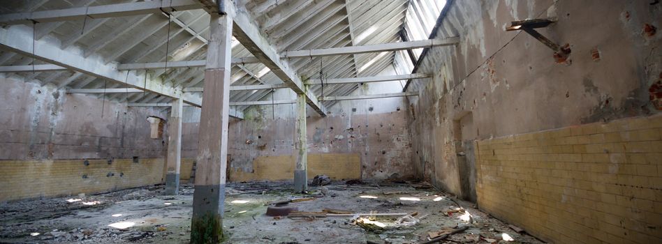 ruins of a very heavily polluted industrial factory, industrial series