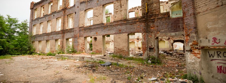 ruins of a very heavily polluted industrial factory, industrial series