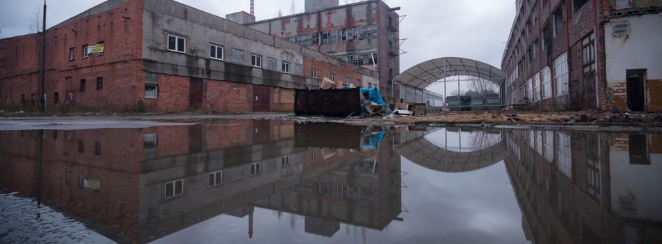 ruins of a very heavily polluted industrial factory, industrial series