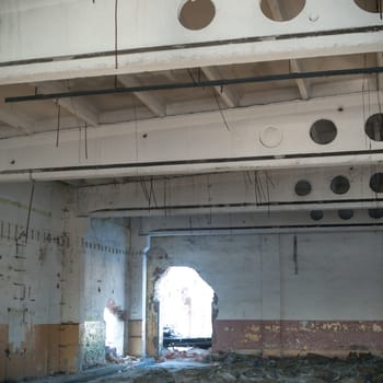 ruins of a very heavily polluted industrial factory, industrial series