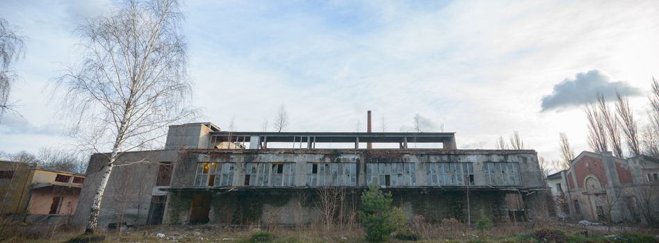 ruins of a very heavily polluted industrial factory, industrial series