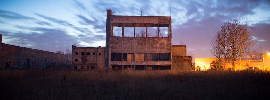 ruins of a very heavily polluted industrial factory, industrial series