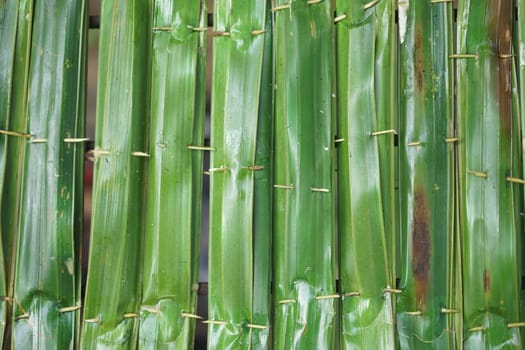 sticky rice with coconut in palm leaf. Traditional Thai desserts are hard to find.