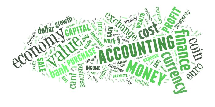 Background concept wordcloud illustration of finance and business words