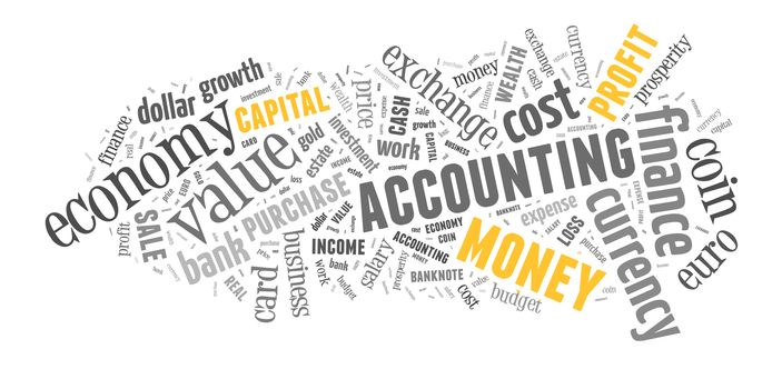 Background concept wordcloud illustration of finance and business words
