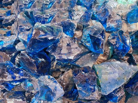 Blue quartz stone, glass blocks as background or pattern