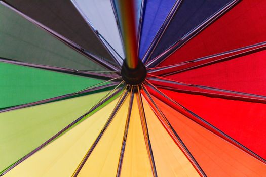 Colorful background. Colorful umbrella close-up.
