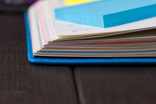 Planning your day, A day blank day planner with a blue pen