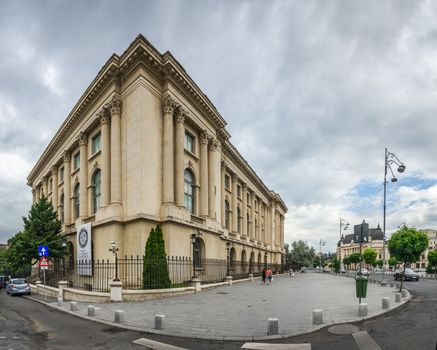 BUCHAREST, ROMANIA - 07.21.2018. National Museum of Art in Bucharest Romania. Panoramic view in a gloomy summer morning