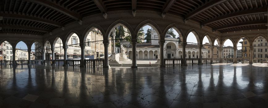 panoramic image of the Loggia del Lionello in Udine