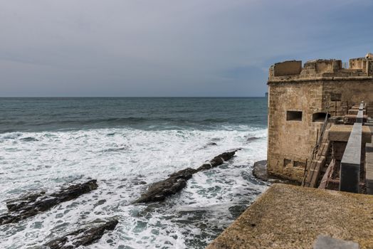 dark weather in alghero on the italian island of sardinia or sardegna
