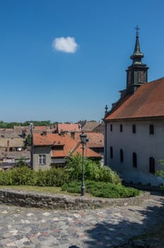 View of Petrovaradin medieval town near  Petrovaradin fortress. Serbia