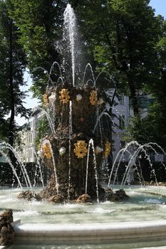 Nice fountain in famous Summer Garden. Saint Petersburg, Russia