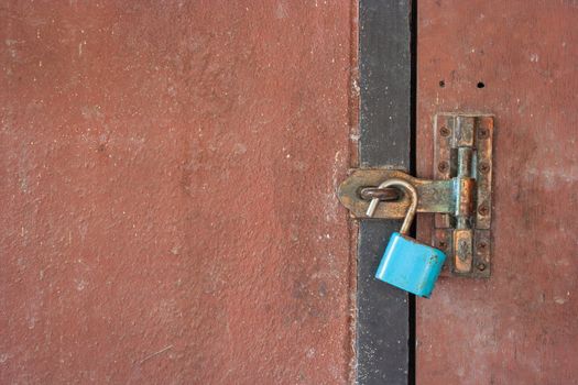 Rusty key lock at the door