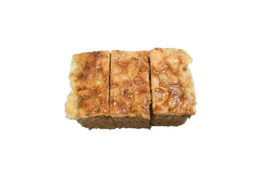 Isolate Toffee Cake on White Background