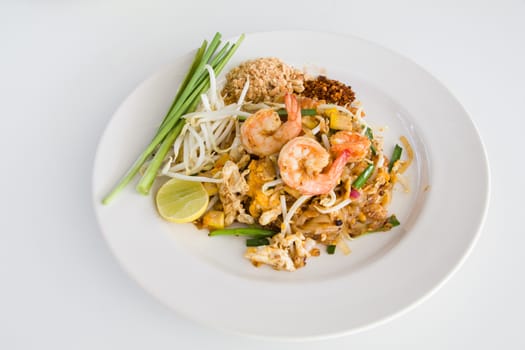 Pad Thai with Shrimps (Thai Traditional Food) 